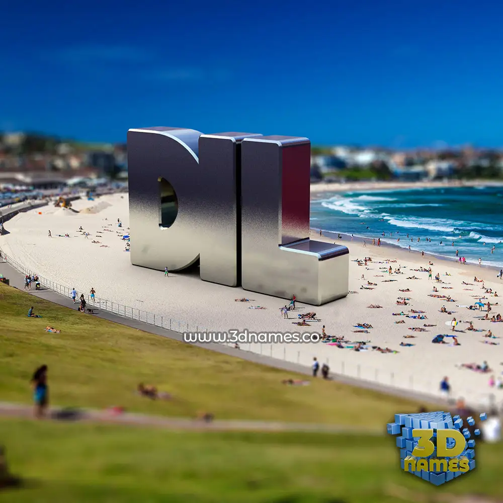 dil in Bondi Beach style - 3D name wallpaper