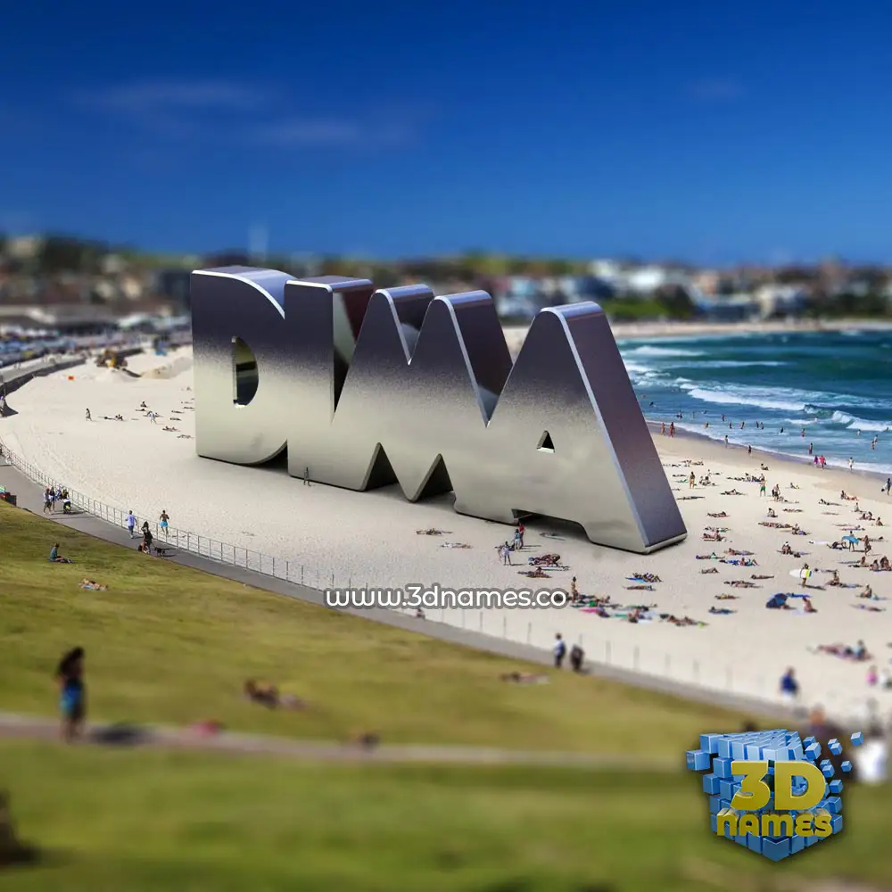 dima in Bondi Beach style - 3D name wallpaper