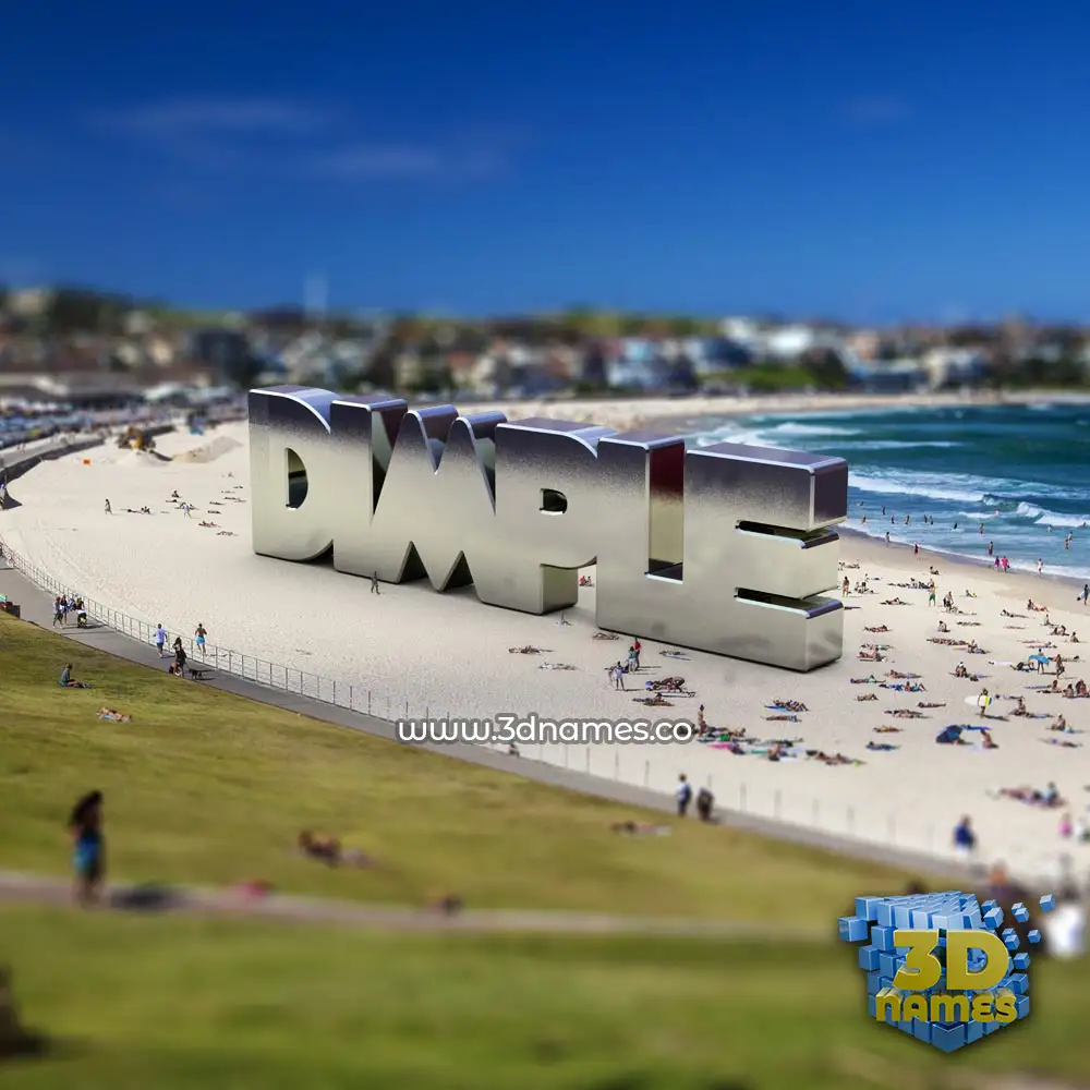 dimple in Bondi Beach style - 3D name wallpaper