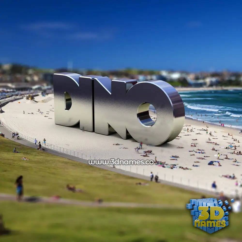 dino in Bondi Beach style - 3D name wallpaper