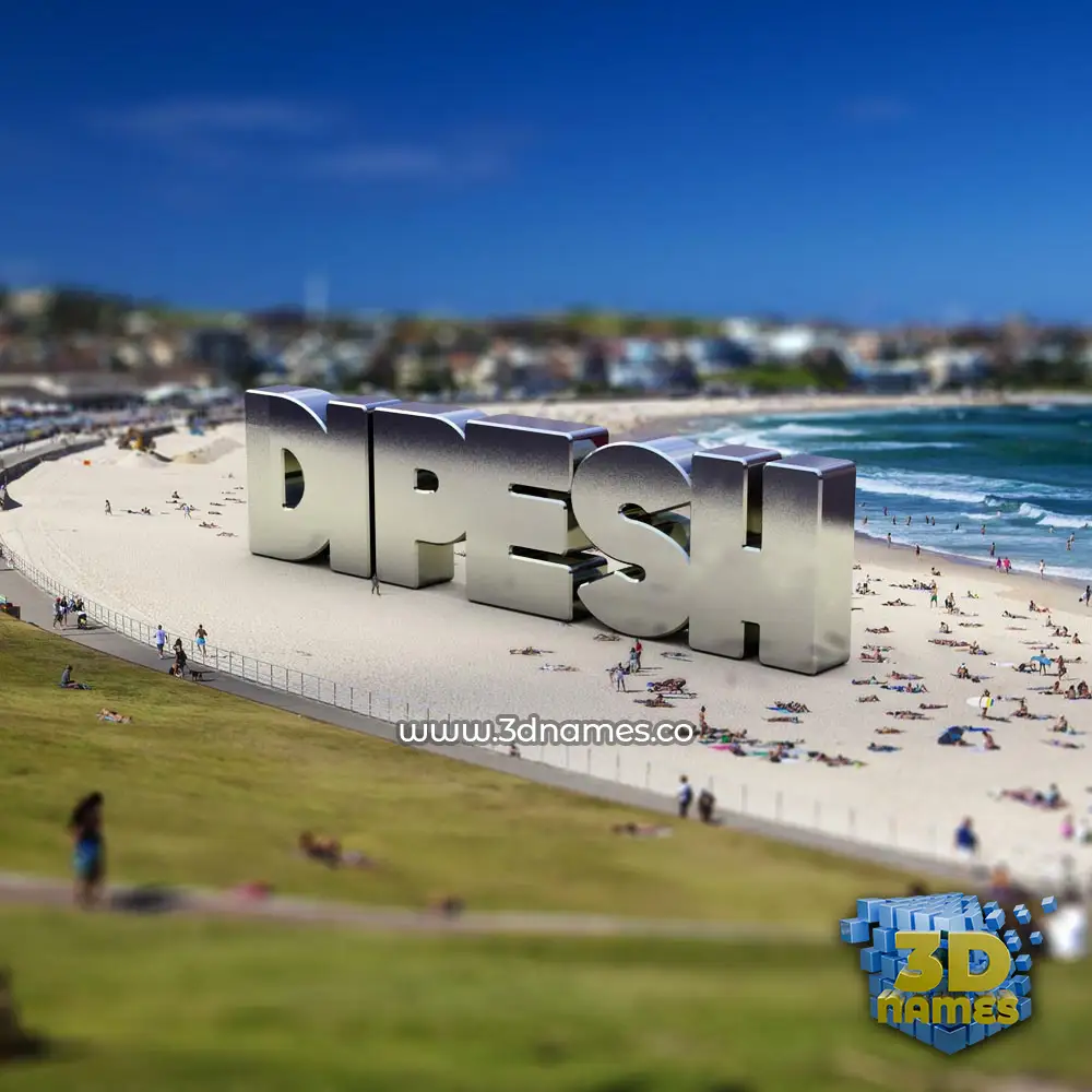 dipesh in Bondi Beach style - 3D name wallpaper
