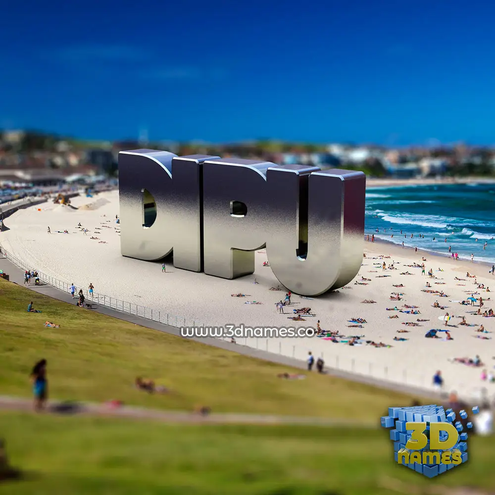 dipu in Bondi Beach style - 3D name wallpaper