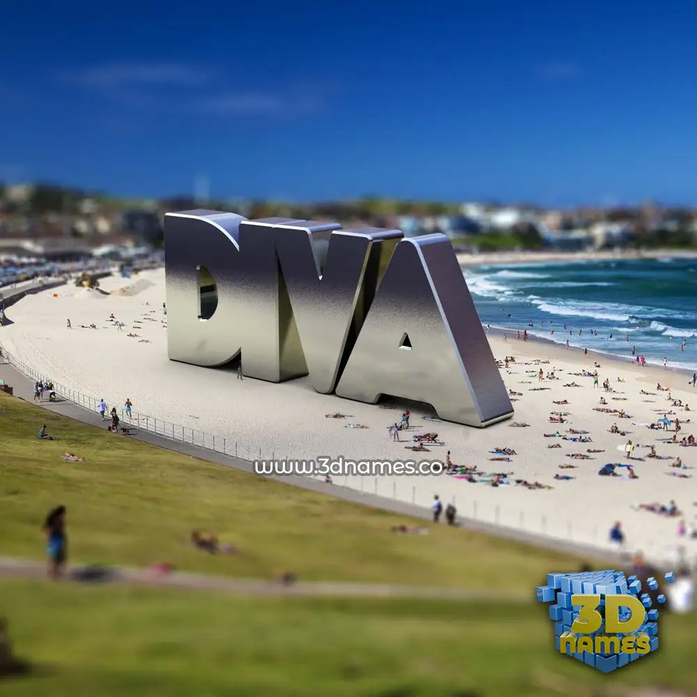 diva in Bondi Beach style - 3D name wallpaper