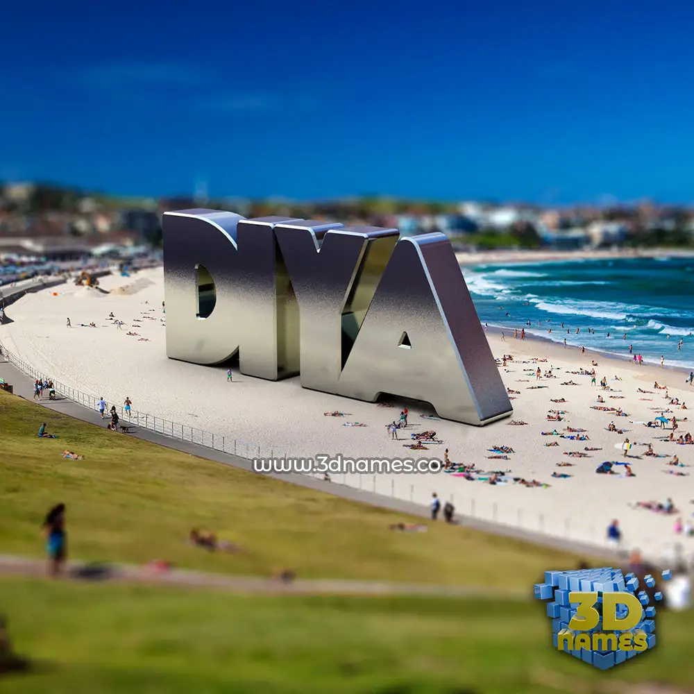 diya in Bondi Beach style - 3D name wallpaper