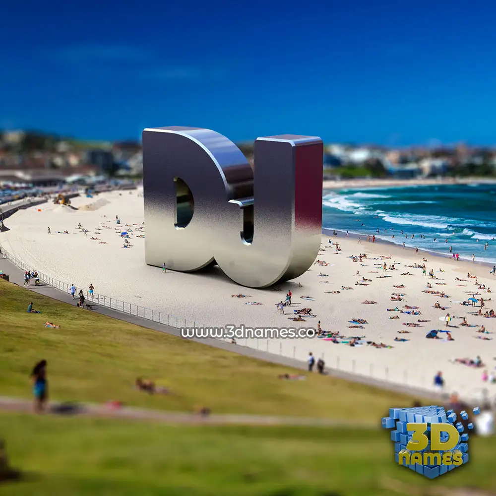 dj in Bondi Beach style - 3D name wallpaper