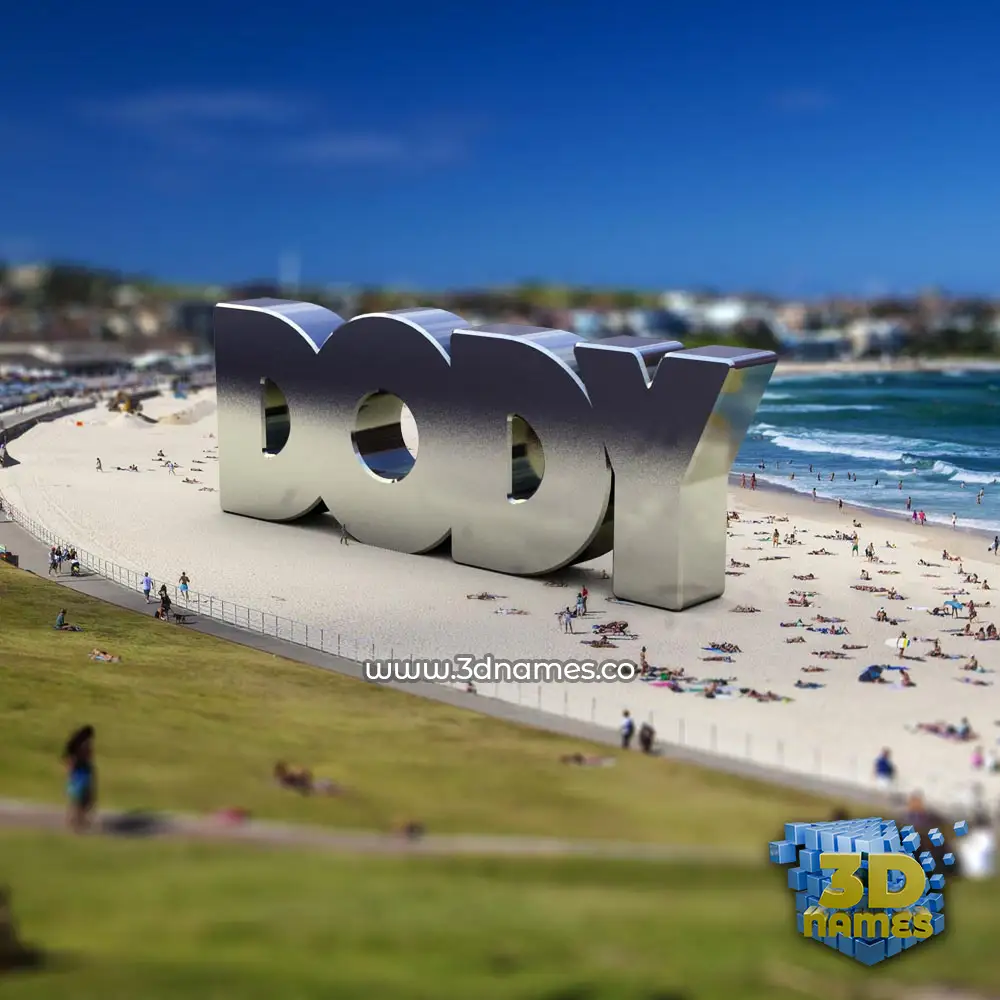 dody in Bondi Beach style - 3D name wallpaper