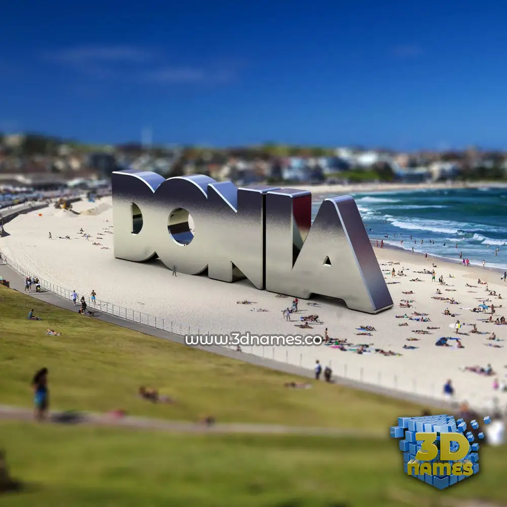 donia in Bondi Beach style - 3D name wallpaper
