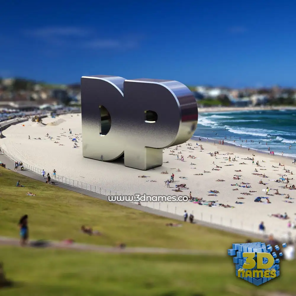 dp in Bondi Beach style - 3D name wallpaper