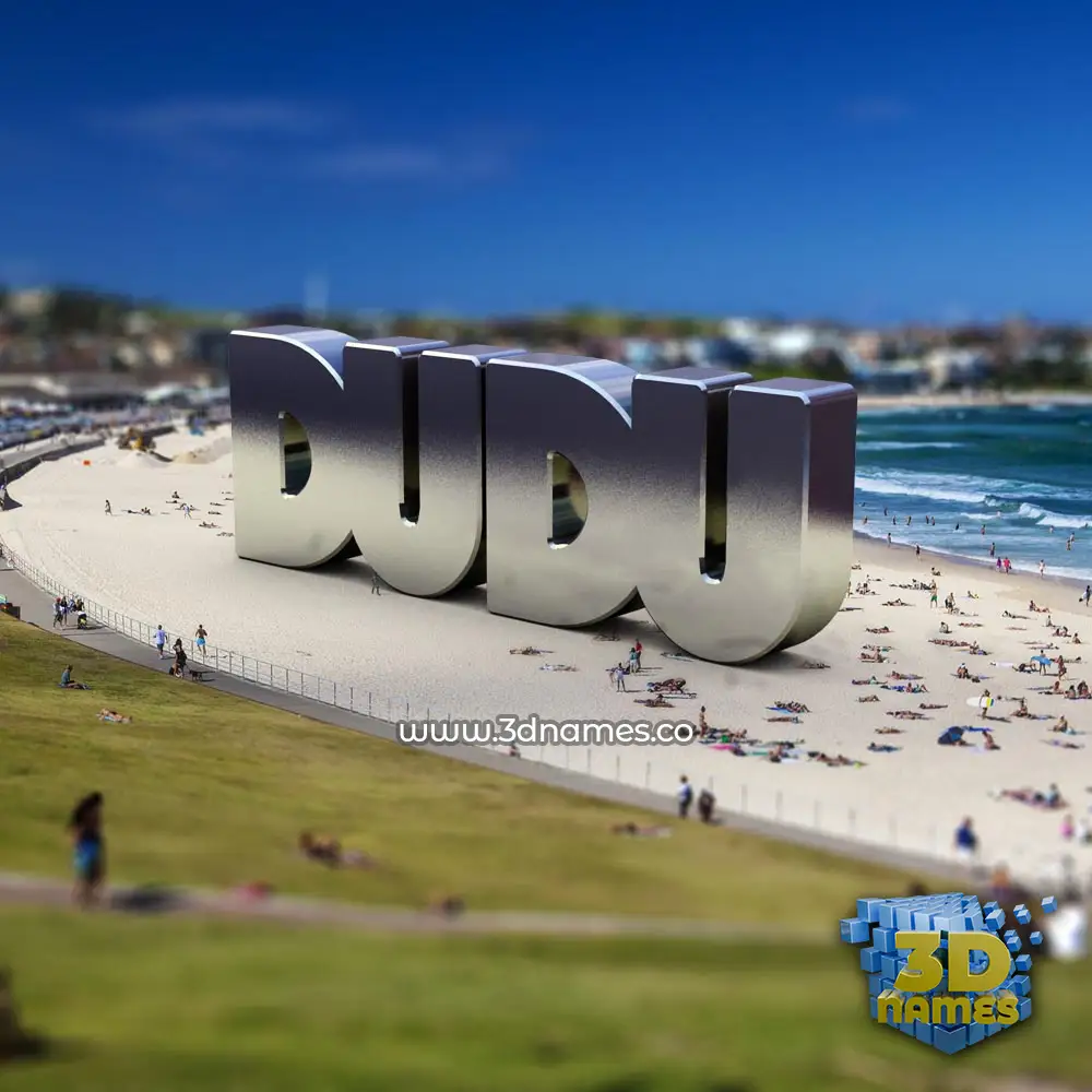 dudu in Bondi Beach style - 3D name wallpaper