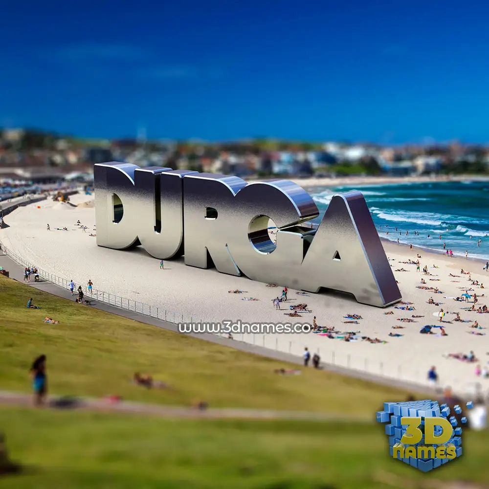 durga in Bondi Beach style - 3D name wallpaper