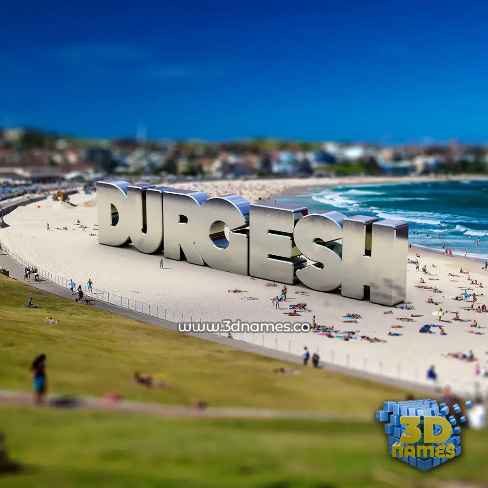 durgesh in Bondi Beach style - 3D name wallpaper
