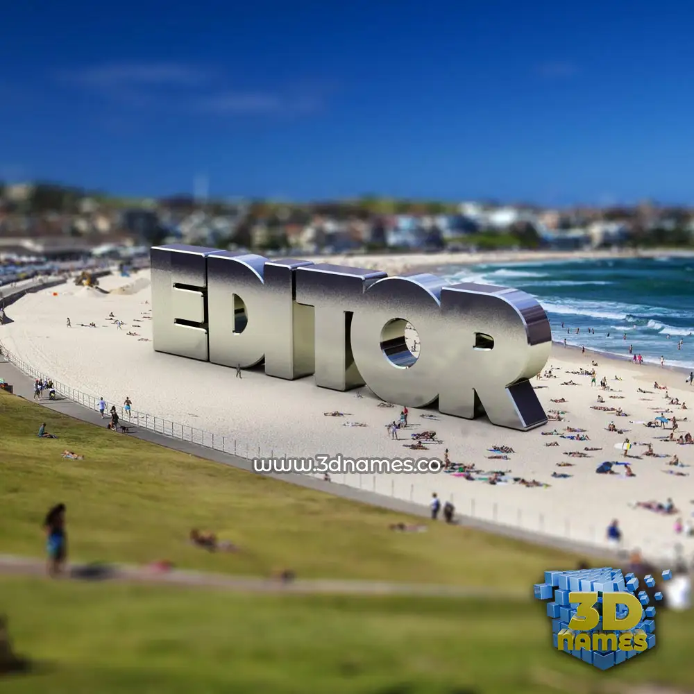 editor in Bondi Beach style - 3D name wallpaper
