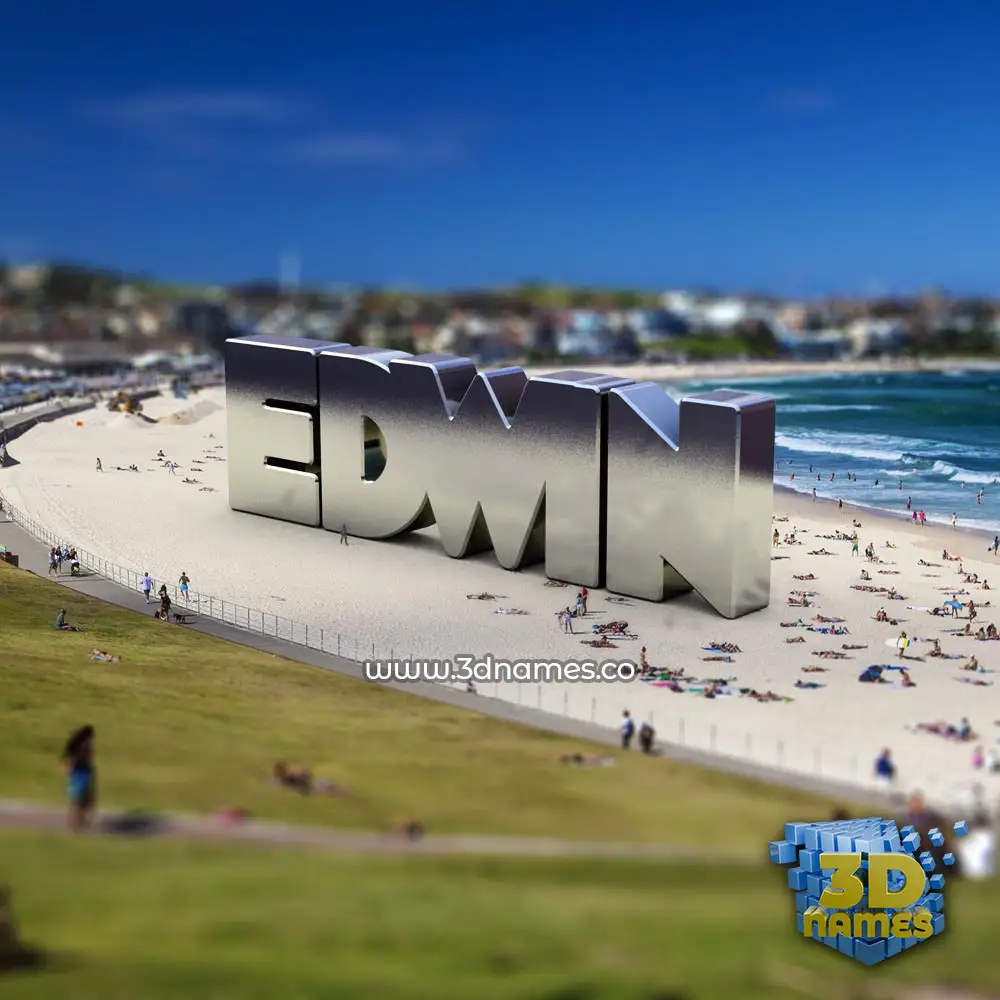 edwin in Bondi Beach style - 3D name wallpaper