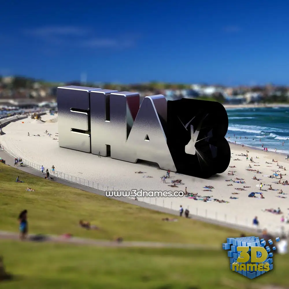 ehab in Bondi Beach style - 3D name wallpaper