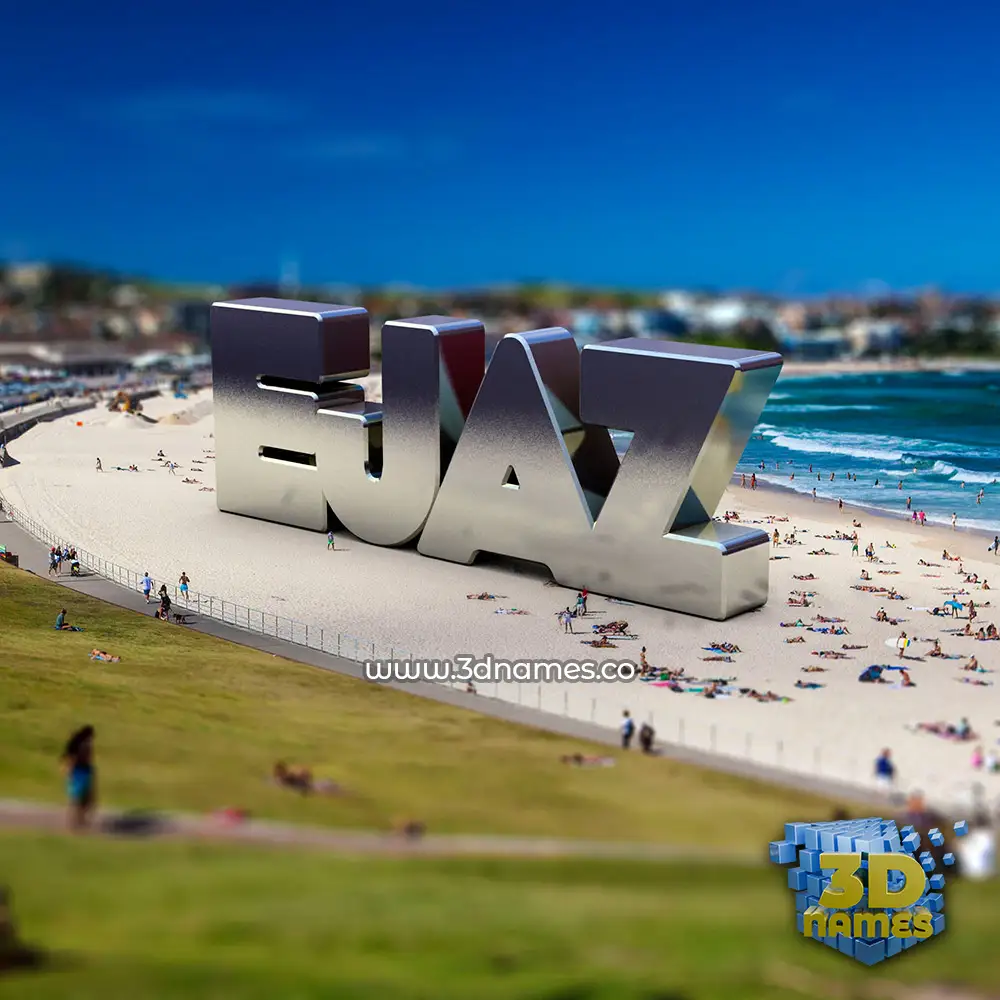 ejaz in Bondi Beach style - 3D name wallpaper