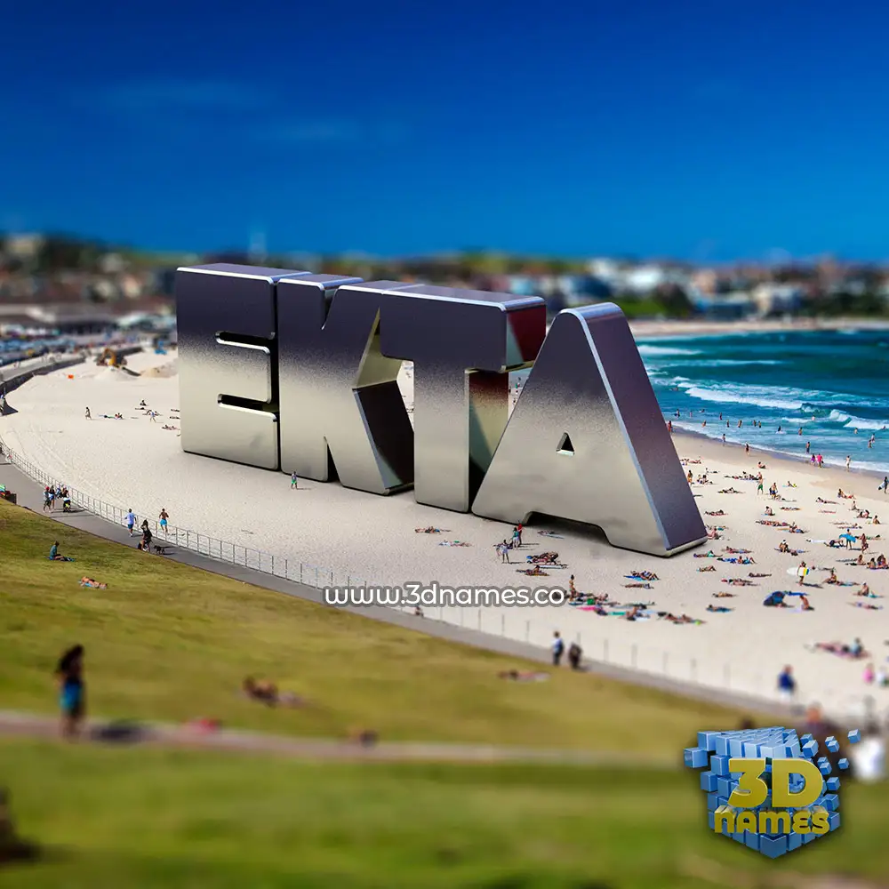 ekta in Bondi Beach style - 3D name wallpaper
