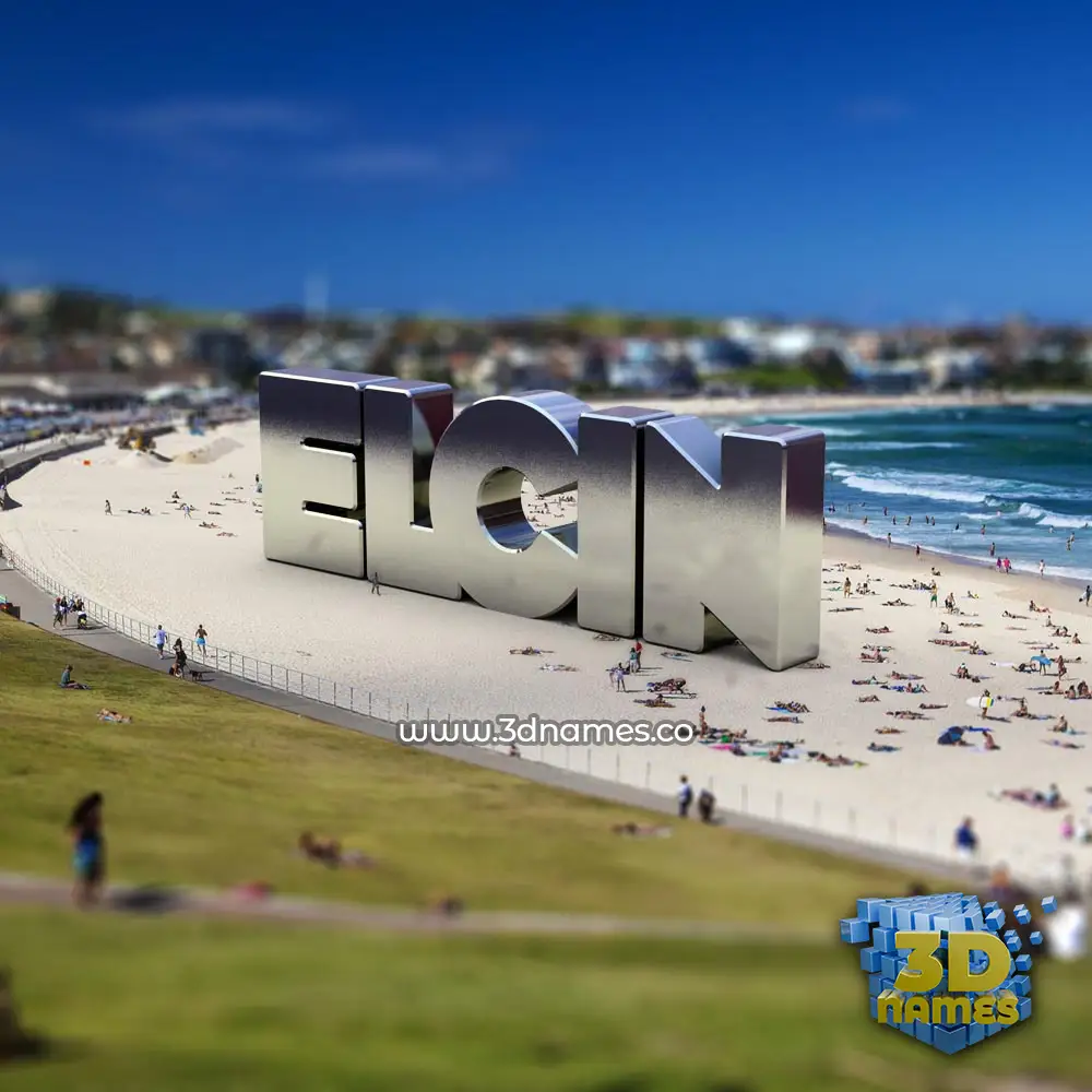 elcin in Bondi Beach style - 3D name wallpaper