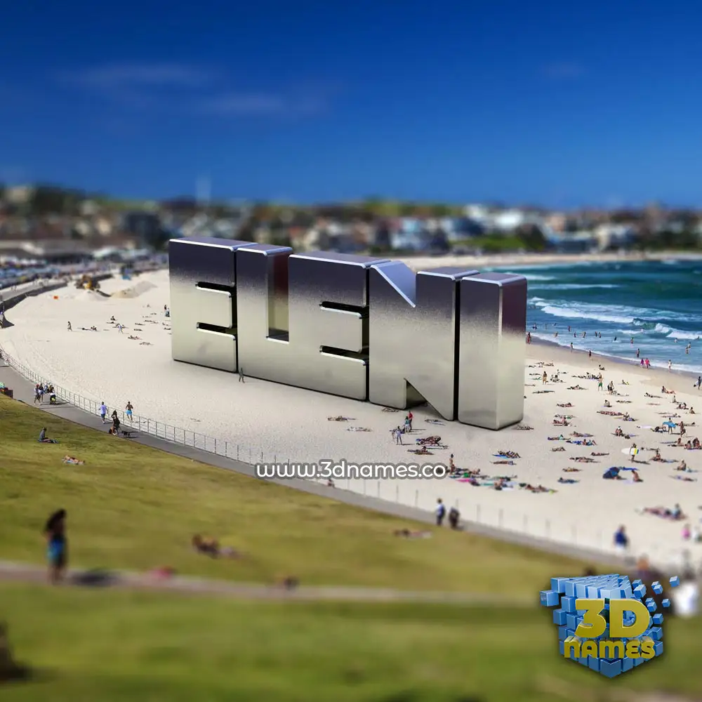 eleni in Bondi Beach style - 3D name wallpaper