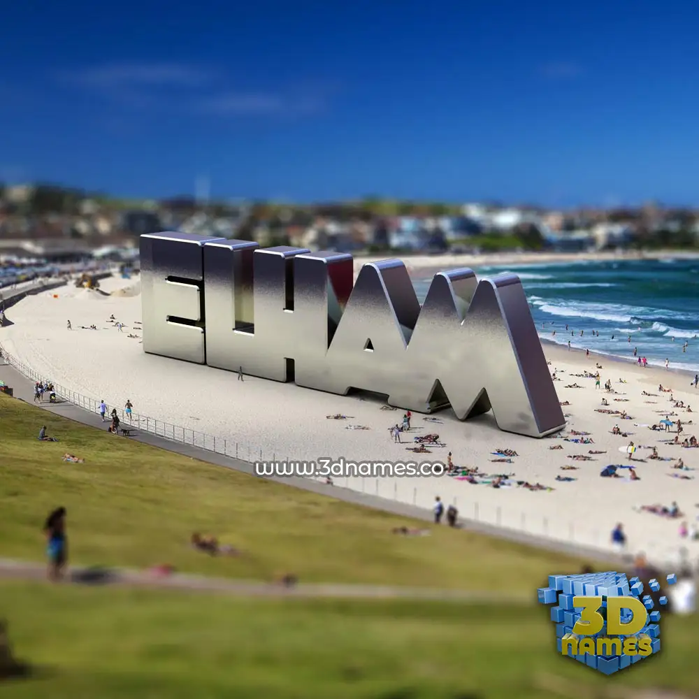 elham in Bondi Beach style - 3D name wallpaper