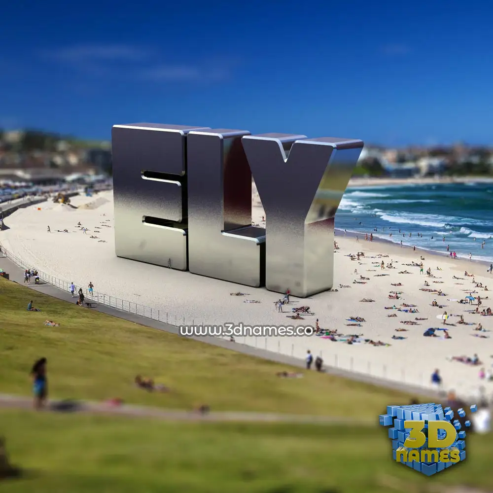 ely in Bondi Beach style - 3D name wallpaper