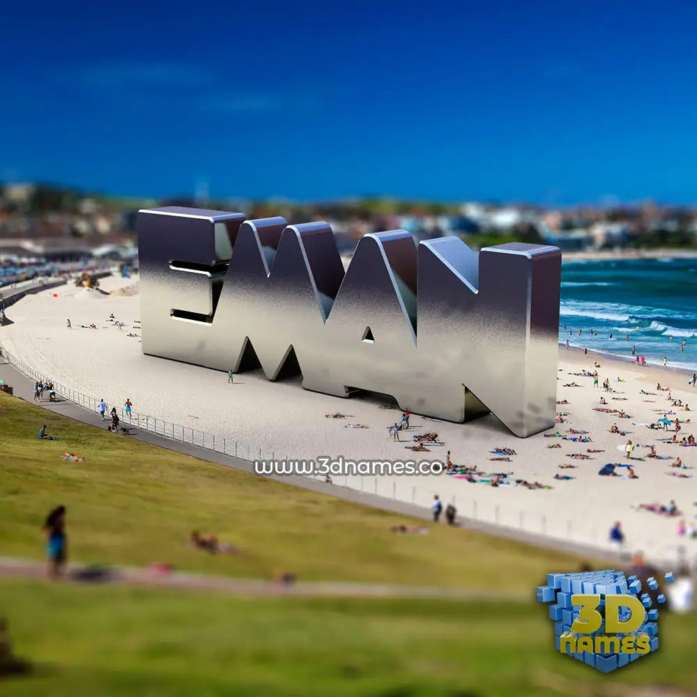 eman in Bondi Beach style - 3D name wallpaper