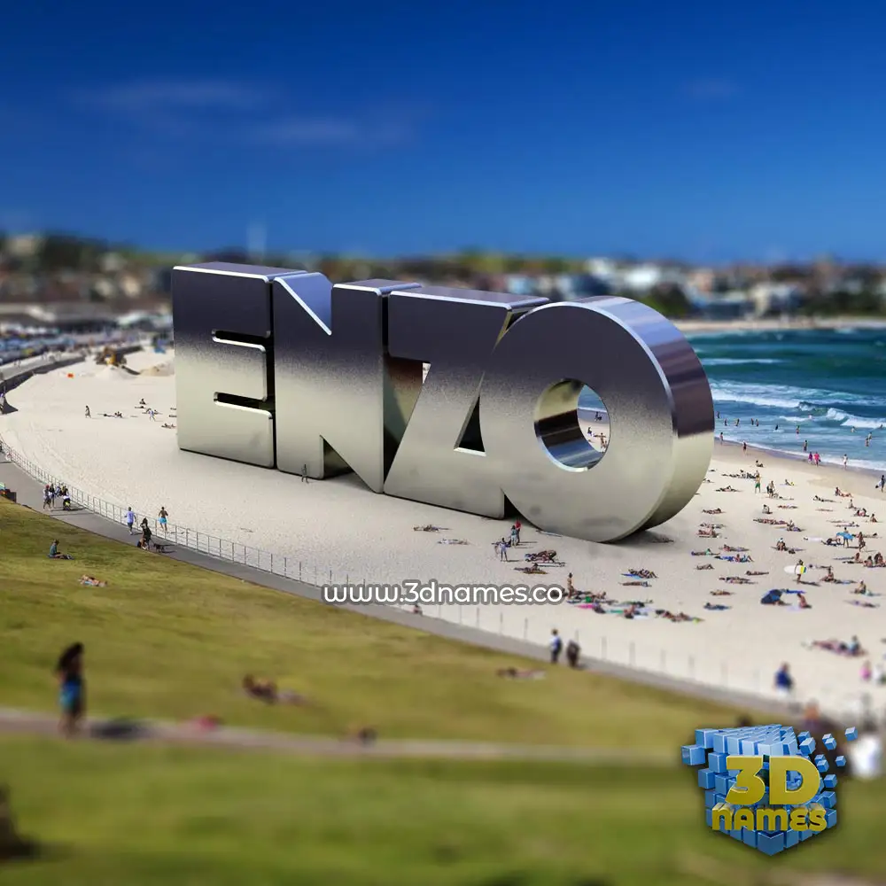 enzo in Bondi Beach style - 3D name wallpaper