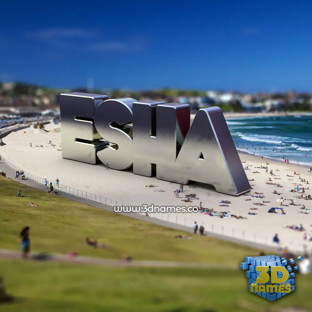 esha in Bondi Beach style - 3D name wallpaper