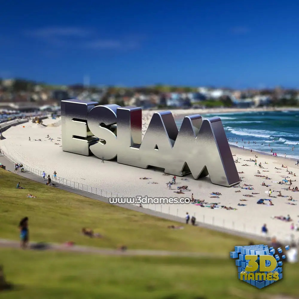 eslam in Bondi Beach style - 3D name wallpaper