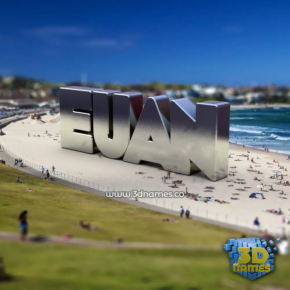 euan in Bondi Beach style - 3D name wallpaper
