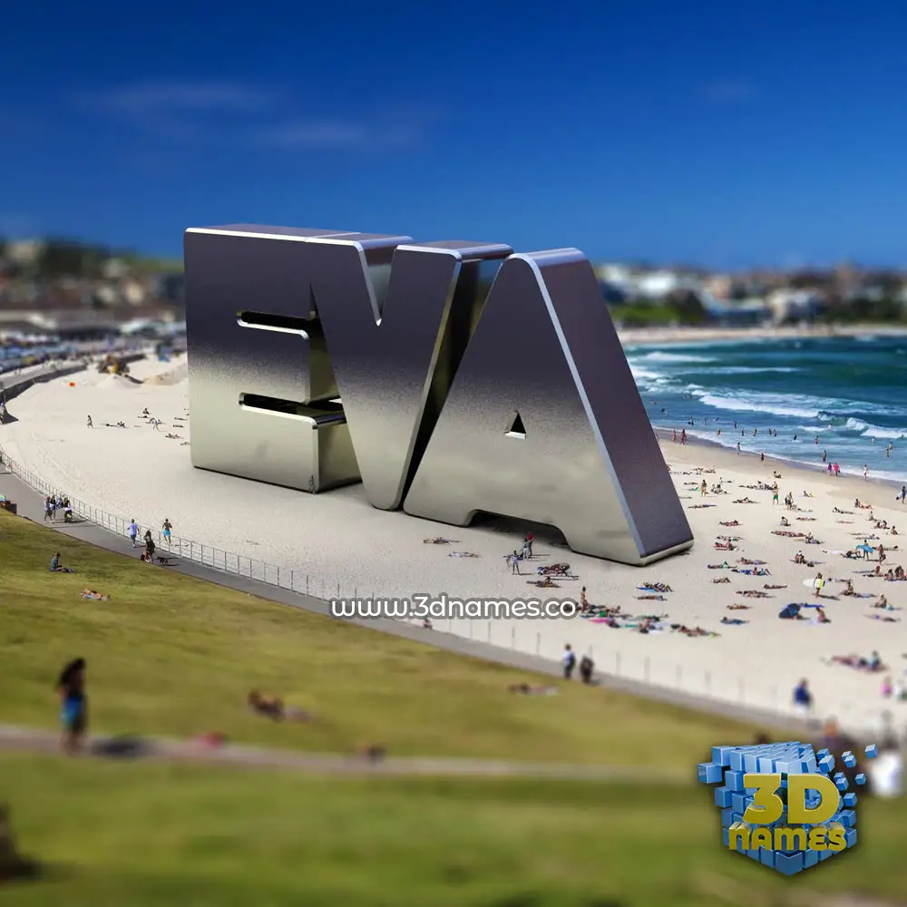 eva in Bondi Beach style - 3D name wallpaper