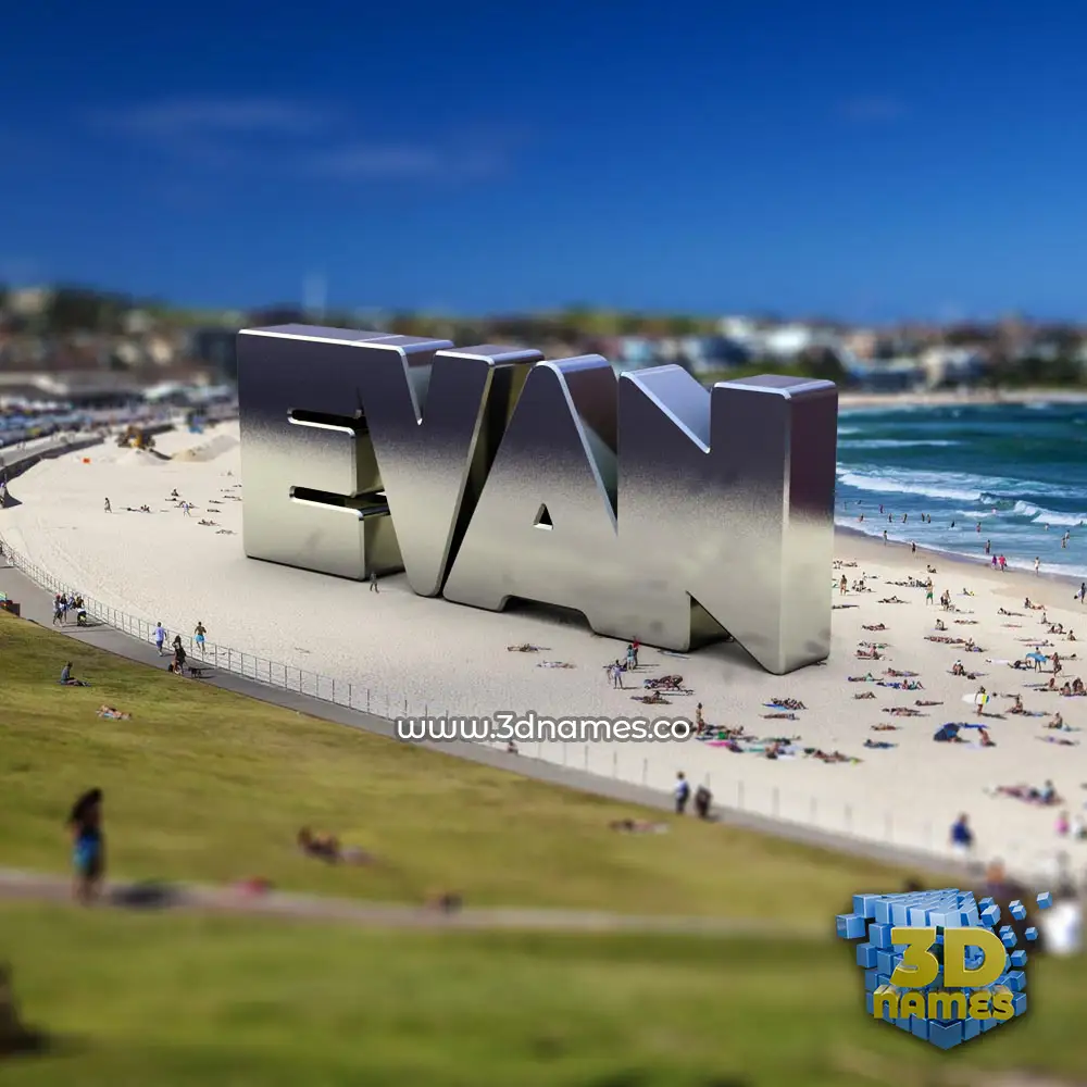 evan in Bondi Beach style - 3D name wallpaper