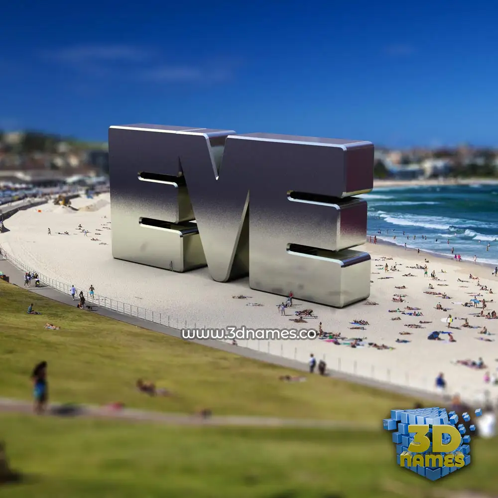 eve in Bondi Beach style - 3D name wallpaper