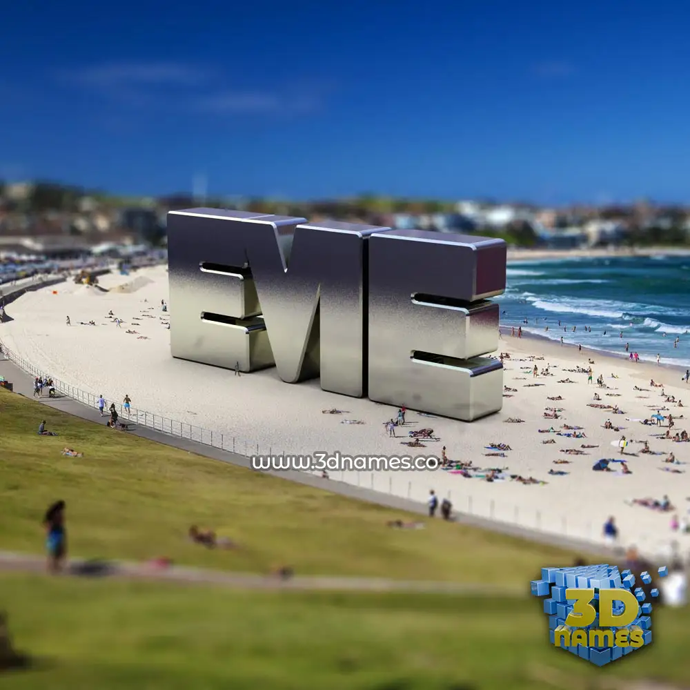 evie in Bondi Beach style - 3D name wallpaper
