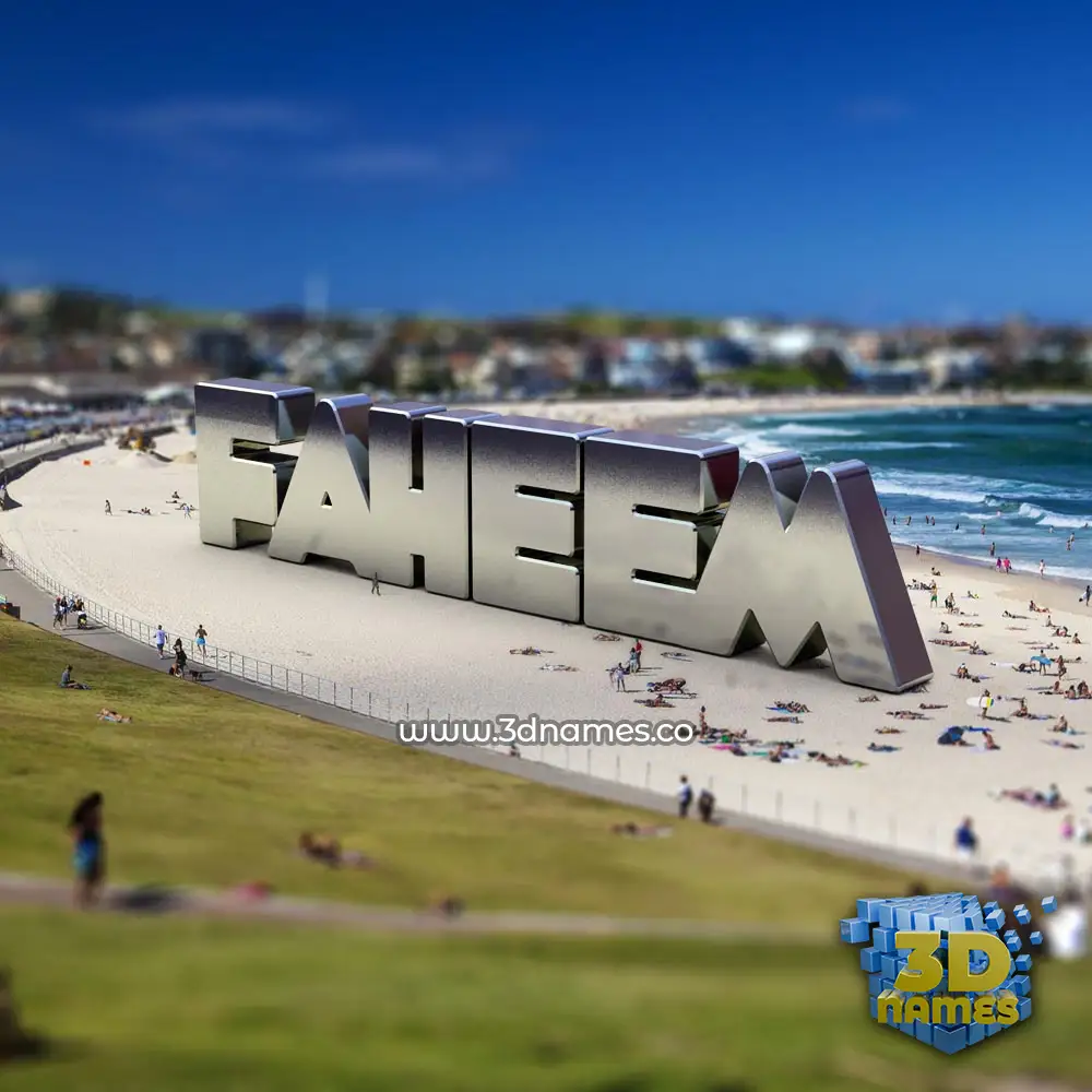 faheem in Bondi Beach style - 3D name wallpaper