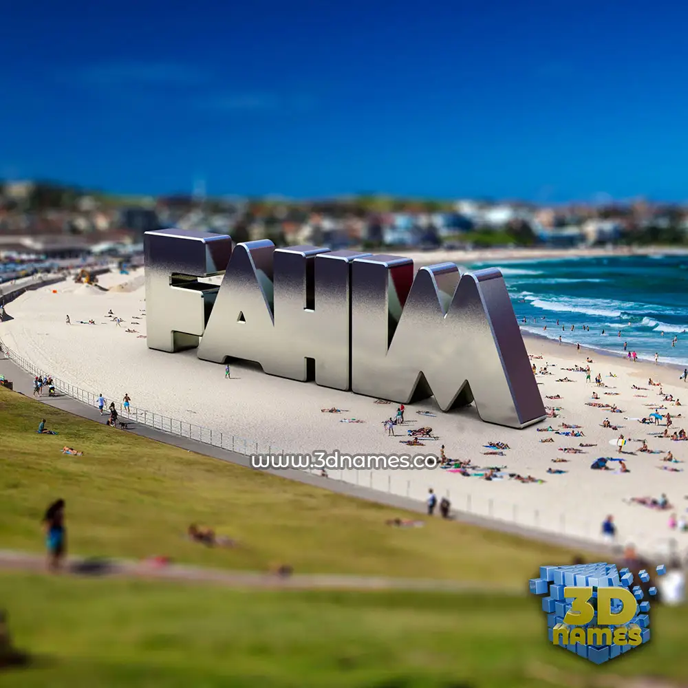 fahim in Bondi Beach style - 3D name wallpaper