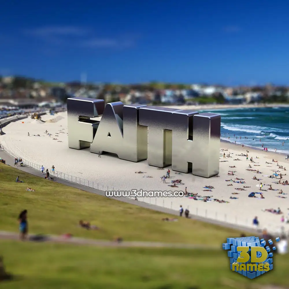 faith in Bondi Beach style - 3D name wallpaper