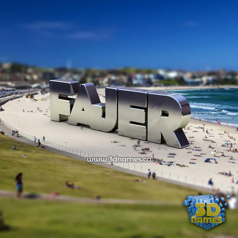 fajer in Bondi Beach style - 3D name wallpaper