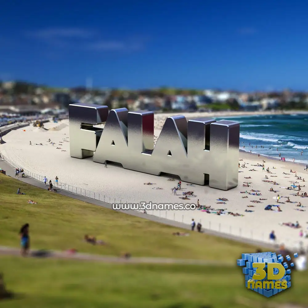 falah in Bondi Beach style - 3D name wallpaper