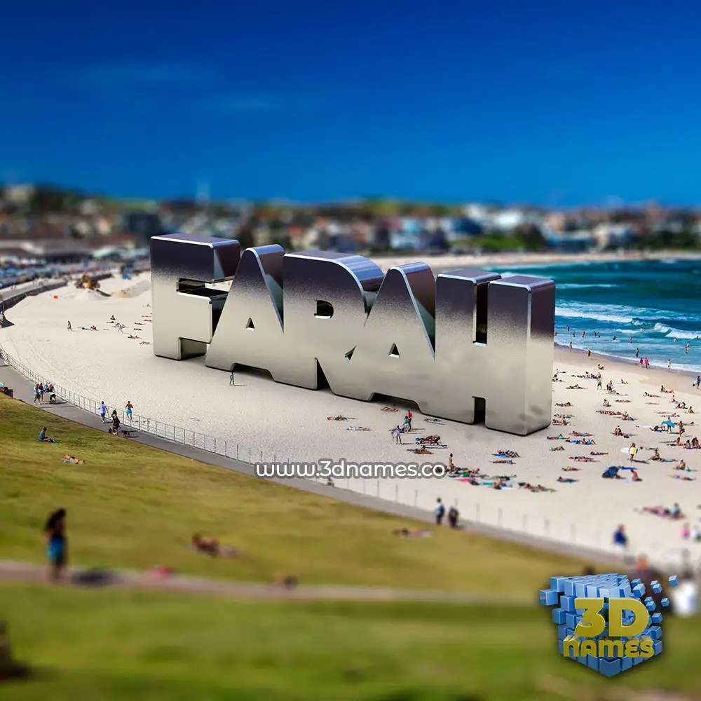 farah in Bondi Beach style - 3D name wallpaper