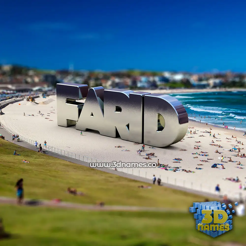 farid in Bondi Beach style - 3D name wallpaper