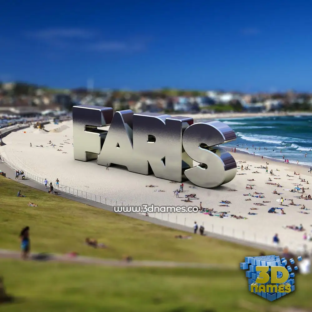 faris in Bondi Beach style - 3D name wallpaper