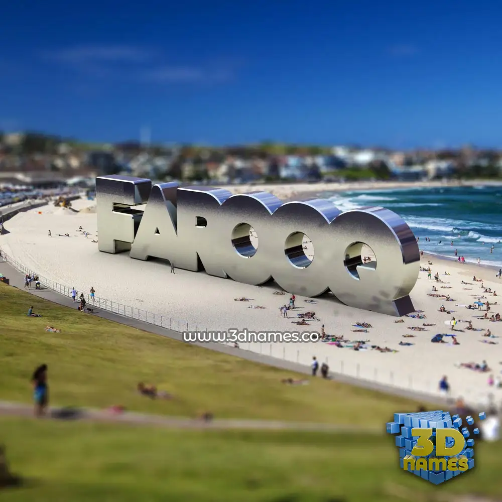 farooq in Bondi Beach style - 3D name wallpaper