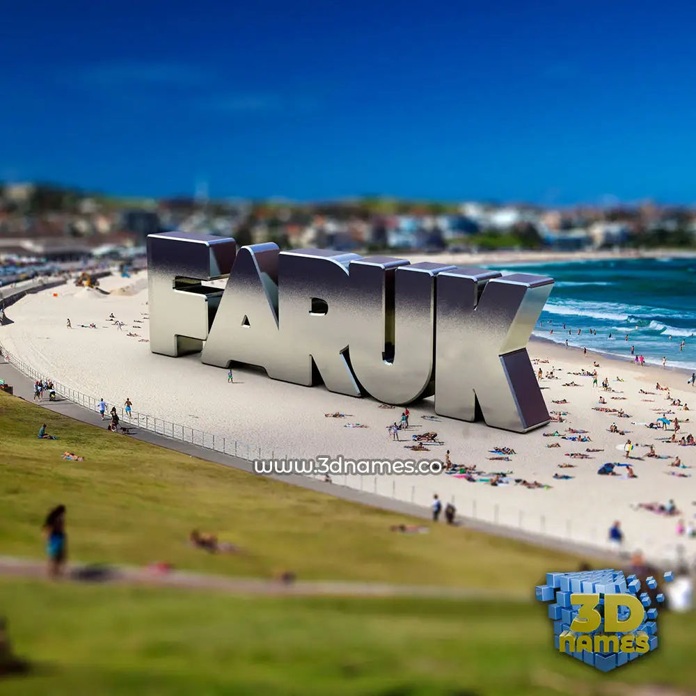 faruk in Bondi Beach style - 3D name wallpaper