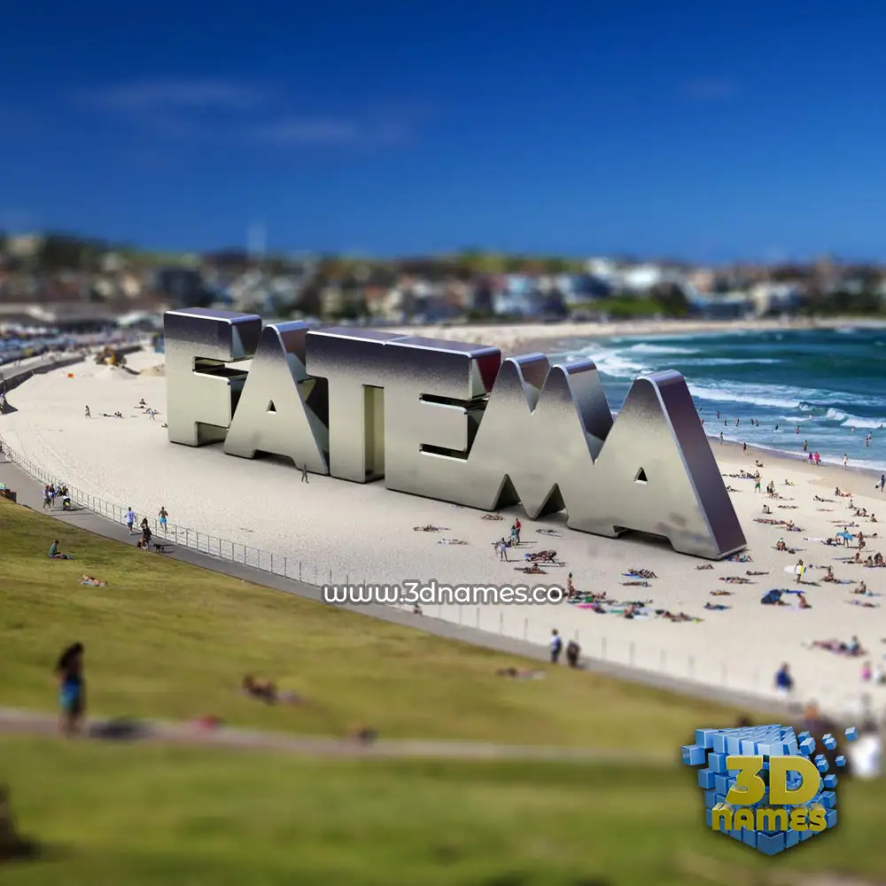 fatema in Bondi Beach style - 3D name wallpaper