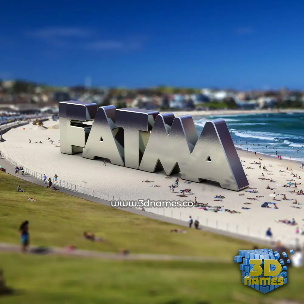 fatma in Bondi Beach style - 3D name wallpaper