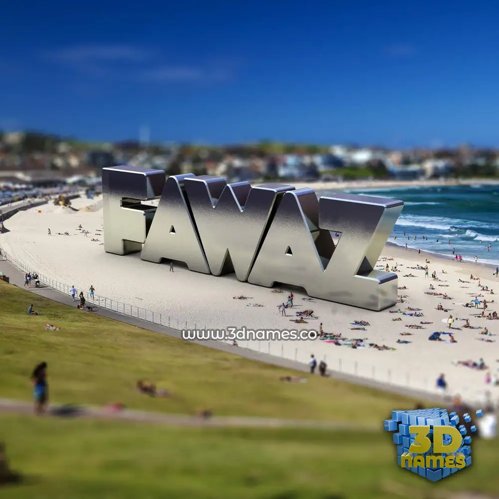 fawaz in Bondi Beach style - 3D name wallpaper
