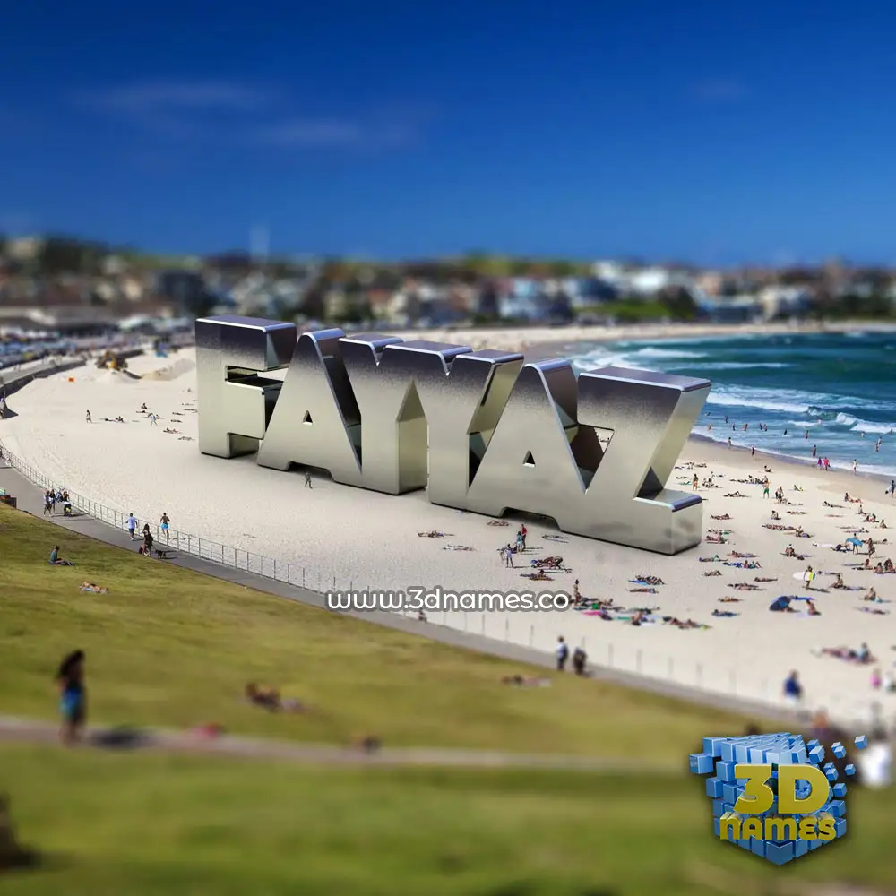 fayyaz in Bondi Beach style - 3D name wallpaper