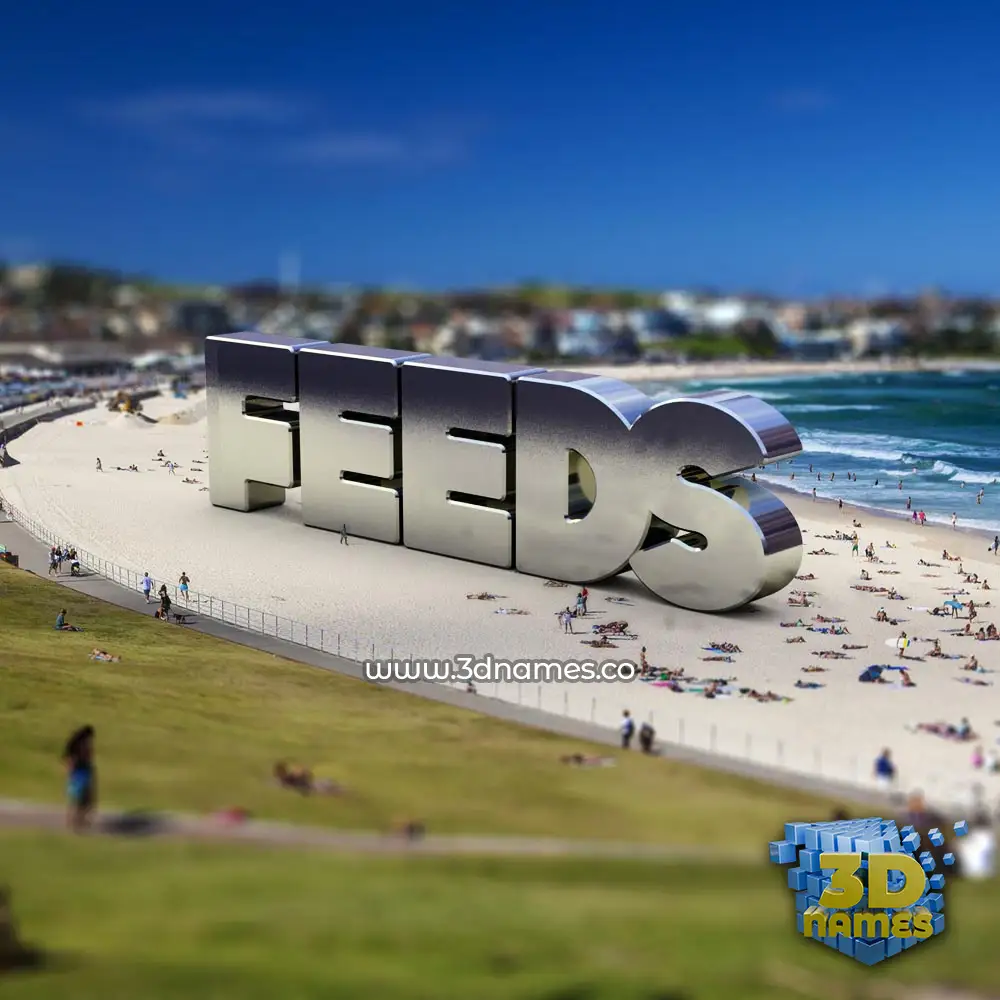 feeds in Bondi Beach style - 3D name wallpaper