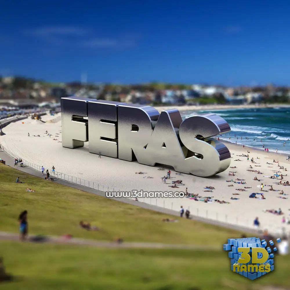 feras in Bondi Beach style - 3D name wallpaper