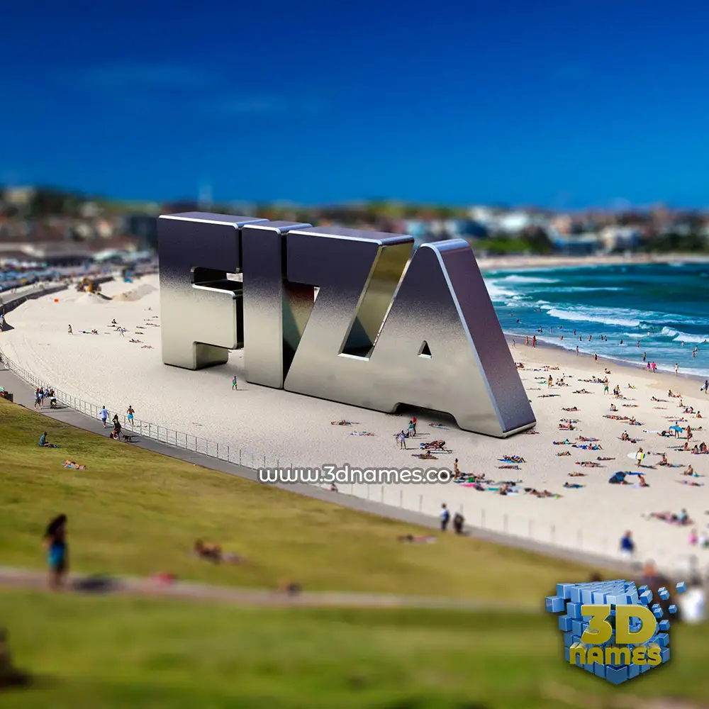 fiza in Bondi Beach style - 3D name wallpaper